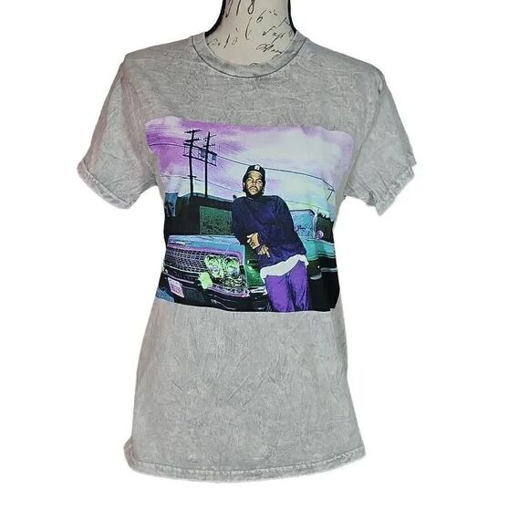 Ice Cube Unisex Size Small Gray Purple Graphic Short Sleeve T-shirt - Picture 1 of 5